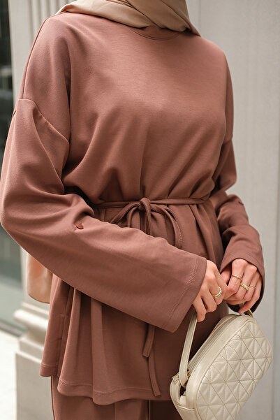 LOCCO Дамски комплект с колан в кафяво