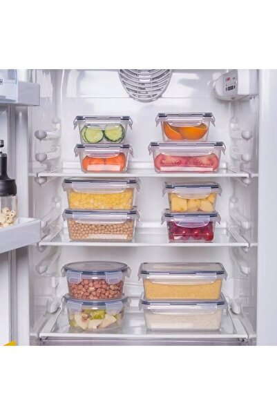 zola Set of 12 casseroles with airtight closure, capacity 355/560/740/890/1000 ml, plastic, transparent