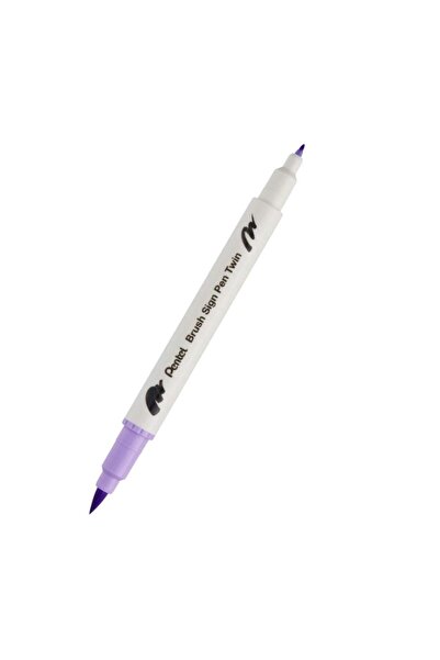 Pentel قلم فرشاة سينج ثنائي الجوانب برأس فرشاة هيليوتروب