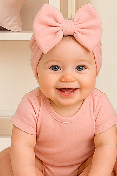 Sitilin Baby Double Layer Bowknot Bonnet 100% Cotton, Newborn and 0–12 Months Compatible Skin Friendly Stl7077