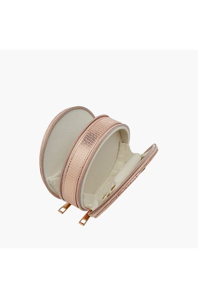 Lifestyle Textured Jewellery Box with Zip Closure - 11X5.5X11