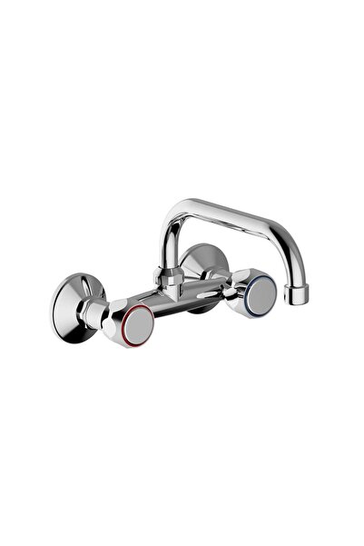 flores Wall-mounted sink mixer, with straight spout