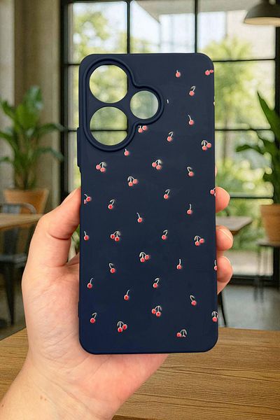 Vip Case Xiaomi Redmi 13 4g Mini Cherry Patterned Silicone Shock Absorbing Classic Protected Rubber Case277