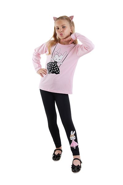 Denokids Set de tricou pentru fete cu puncte iepure