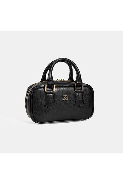 Desa Women's Black Shoulder Strap Mini Handbag