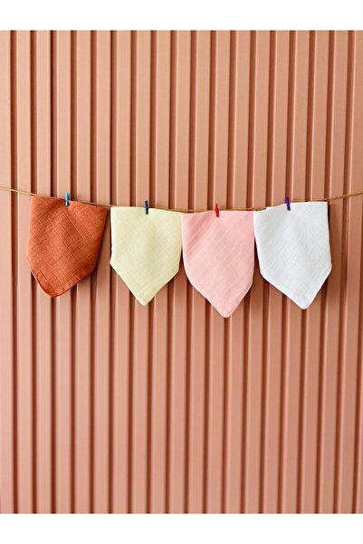 Pedimu Set of 4 Muslin Snap Fastener Baby Collars – Tile&Soft&Pink&White – 10...