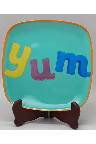 OEM Farfurie Gemma, patrata, 22 cm, multicolor, 2Stx