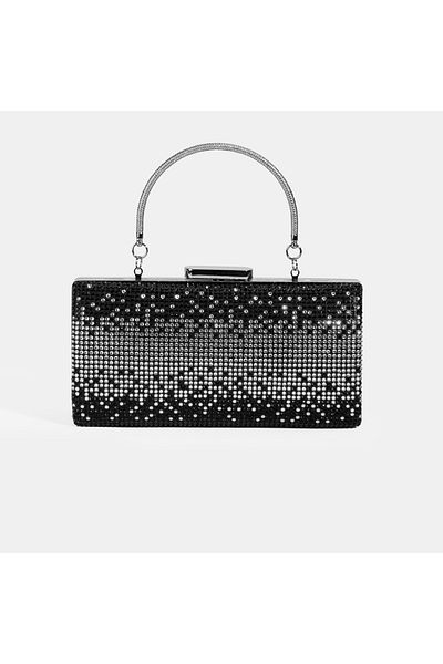 Desa Women's Black Stone Detailed Evening Handbag