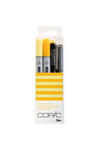 Copic Ciao Doodle Pack Yellow 4-Piece Drawing Pen Set