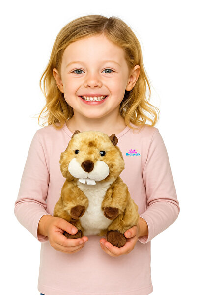 hediyecik لعبة سنجاب قطيفة لطيفة، رفيق اللعب والنوم 25 سم