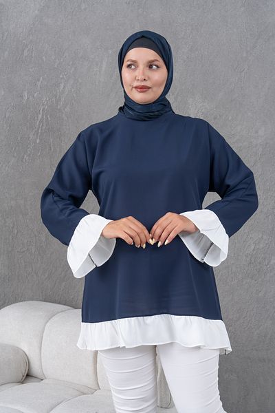 Fzd filizzade Garnished Ruffled Loose Tunic