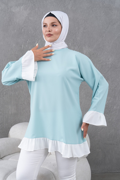 Fzd filizzade Garnished Ruffled Loose Tunic