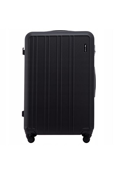 WINGS BRAND Wings XXL Suitcase on 4 Wheels, ABS, TSA Lock, 97L, Black