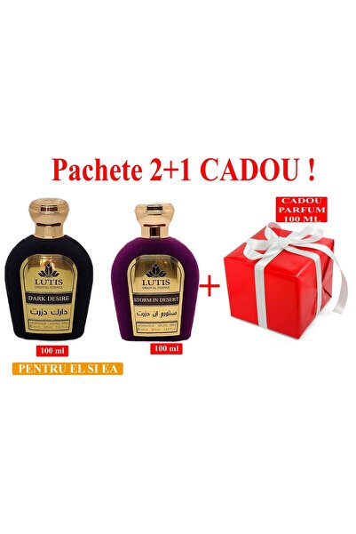 PA Pachet Parfum Arabesc El si Ea Dark Desire 100 ml - Storm In Desert 100 ml+Parfum 100 ml Cadou