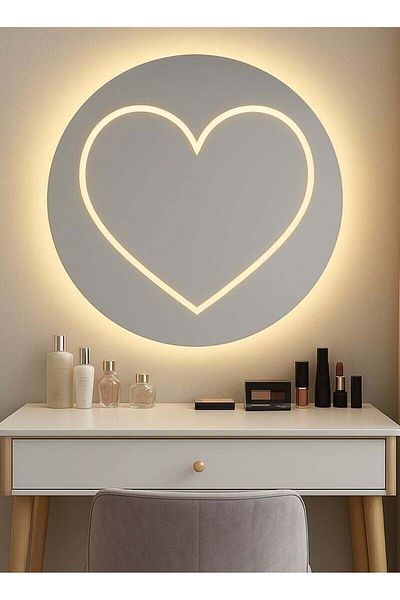 Taimi Wall Mirror 50x50cm-Elegant Design Mirror with 3- Light Levels-For Makeup,Dressing Room,Living Room