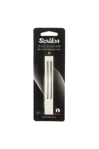 Genel Markalar D1 Mini Blister 2li Tükenmez Kalem Yedeği Medium Siyah