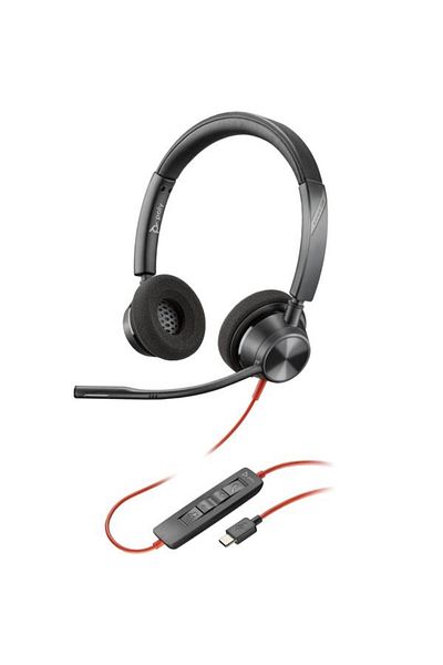 Poly Casti Call Center Blackwire 3320, Microfon, Cu fir, USB-C + Adaptor USB-C/A (Negru)