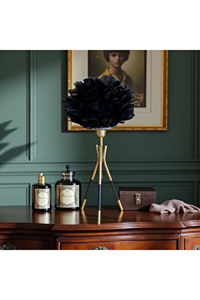 NariHome Feather Lampshade Metal Tripod Model with Legs