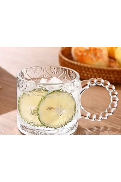 Eşya Dünyası كوب قهوة زجاجي عتيق 250 مل / اصنع مجموعة بنفسك