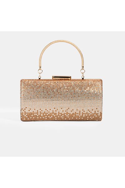 Desa Women's Gold Stone Detailed Evening Handbag
