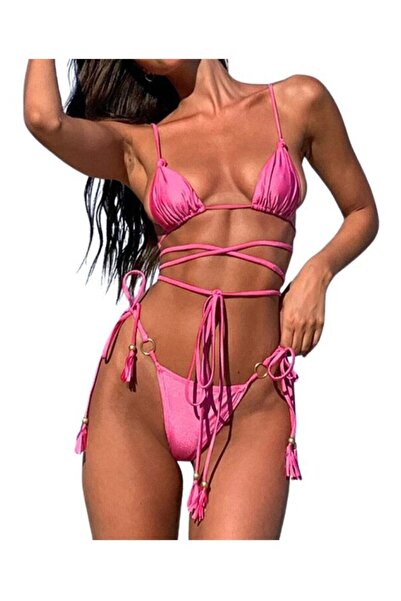 Mixbo Costum de Baie Mixbo, Doua Piese, Snur Dublu, Fucsia, marime L