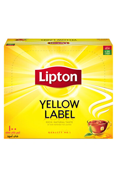 Lipton شاي أسود ذو علامة صفراء، 100 كيس شاي
