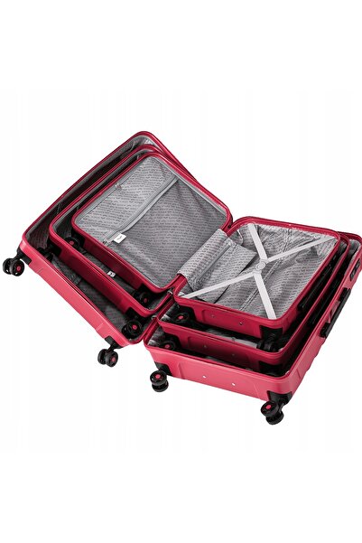 WINGS BRAND Set de 3 bagaje WINGS Phoenix din polipropilenă cu încuietori TSA