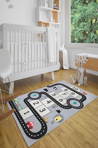 Yürük Home Welsoft Kumaş YRKÇ2 Modeli Lastikli Çocuk Oyun Halı Örtüsü