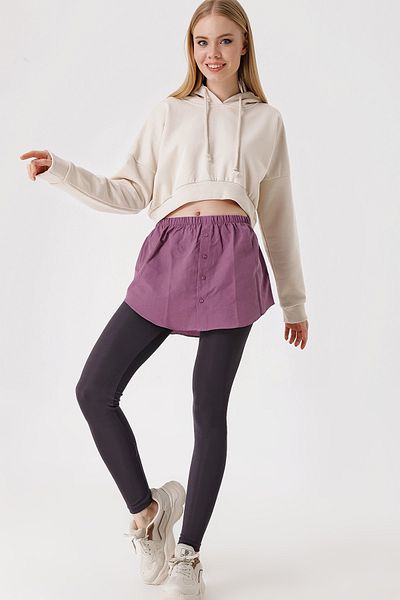 Merterium Women's Sweater Sweatshirt Six Shirt Skirt Dark Lilac 1058