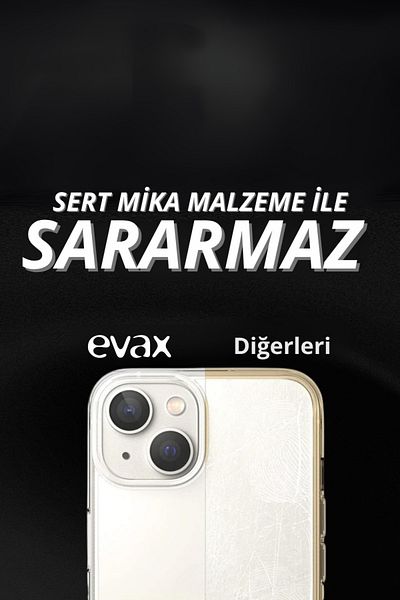 EVAX (ميكا شفافة) حافظة آيفون 14 بلس متوافقة مع ميكا صلب شفاف غير قابل للتسخين ورفيع ومناسب للحماية من الغبار
