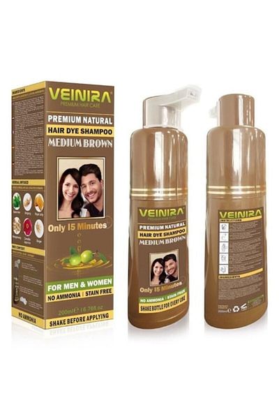 VEINIRA Șampon colorant fără amoniac, șaten deschis, instant, 200 ml