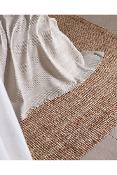 Madame Coco Mathilda Tek Kişilik %100 Pamuk Karde Düz Pike Takımı - Bej