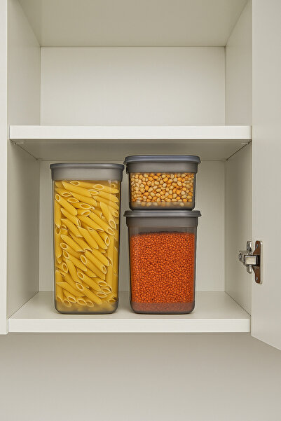 Roza's Home 6-Piece Pulses Storage Container Food Storage 2 Pieces 0.60 Lt - 2 Pieces 1.30 Lt - 2 Pieces 1.90 Lt Org-433-6