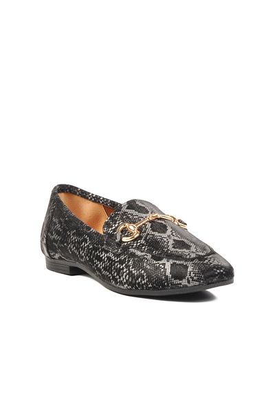 AYK'S Black Patterned Women's Ballerina Ballet B-22 Z