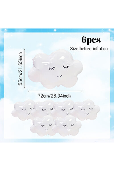 Choice أخرى 6 قطع غيوم 2/6 قطع وجه مبتسم سحابة بيضاء بالونات فيلم الألومنيوم ...