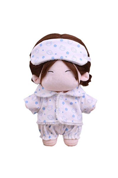 Choice بيجامة دمية زرقاء مقاس 20 سم، بدلة تصوير، قميص، شورت، رقعة، ملابس دمية...