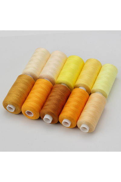 Choice yellow series 10 Colors/Set Yarn 402 100% Polyester Durabl 400 Yard Each Spool Sewing Thread Roll Ma