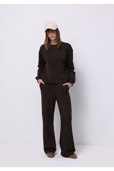 Colin's Regular Fit Mid Waist Plain Women's Brown Sweatpants