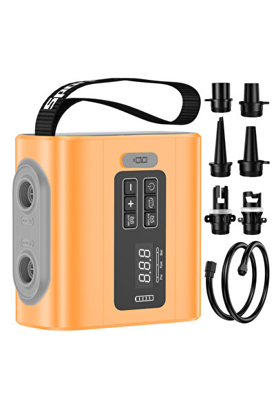 Choice مضخة هواء خارجية لاسلكية برتقالية اللون من WESTTUNE، مضخات كهربائية صغ...