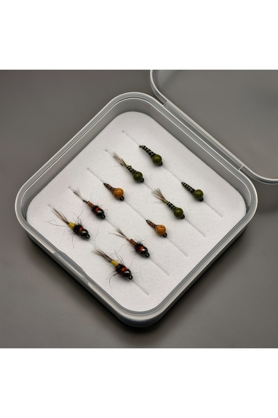 Choice FCP-627 ANFS 10 قطع/صندوق ذبابة رطبة برأس خرزي من التنجستن - ذبابة حور...