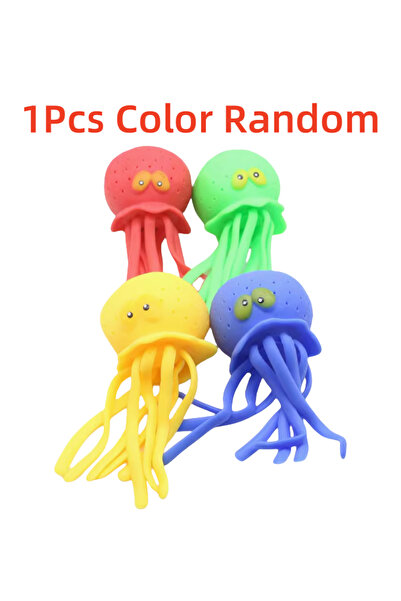 Choice 1 قطعة من ألعاب تخفيف التوتر على شكل أخطبوط بألوان عشوائية للضغط على الماء للأطفال أثناء الاستحمام واللعب بالماء