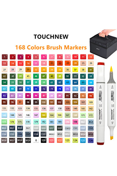 Choice مجموعة أقلام تحديد الكحول من تاتش نيو، 168 قطعة، فرشاة ناعمة، طرف مزدو...