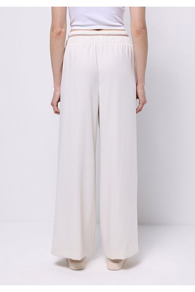 Colin's Regular Fit High Waist Wide Leg Waist Lace Detailed Women's Ecru Trousers