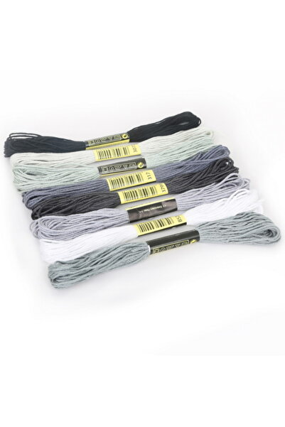 Choice 6 Strands gray 8/12/24/36Pcs Multicolor Similar DMC Thread Cross Stitc...