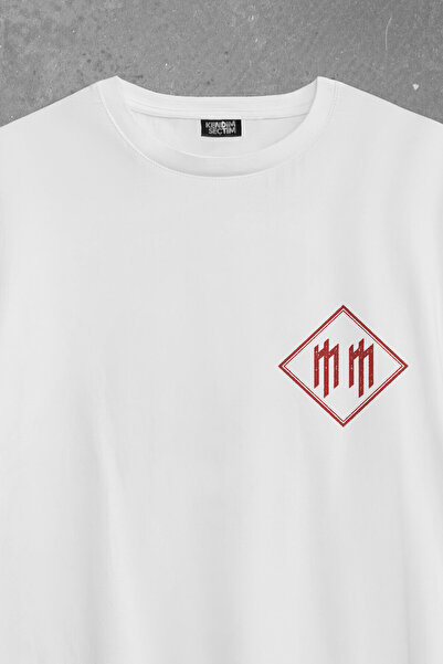 Kendim Seçtim Λευκό μπλουζάκι υπερμεγέθη Marilyn Manson Logo Rock Metal Music Μπλουζάκι με στάμπα