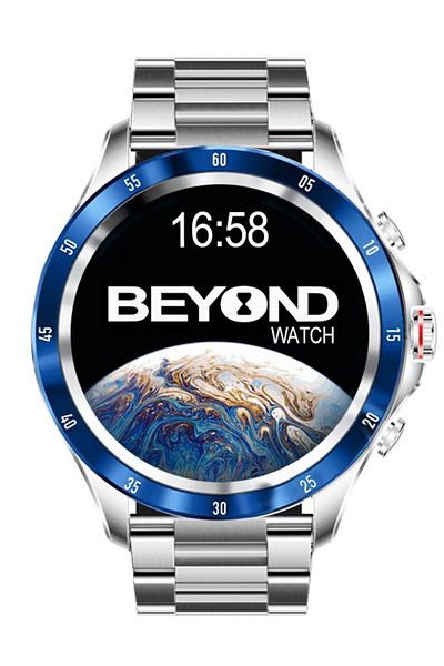 BEYOND Watch Seria Earth 2, Argintiu-Albastru, Oțel Inoxidabil