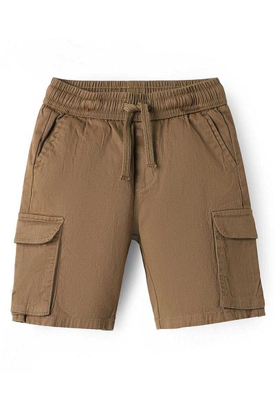 Pine kids Cotton Elastane Woven Solid Shorts - Brown