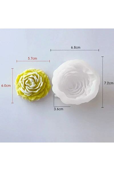 Choice Medium 3D Peony Candle Silicone Mold DIY Relief Flower Soap Resin Plaster Mould Home Decor Chocolate