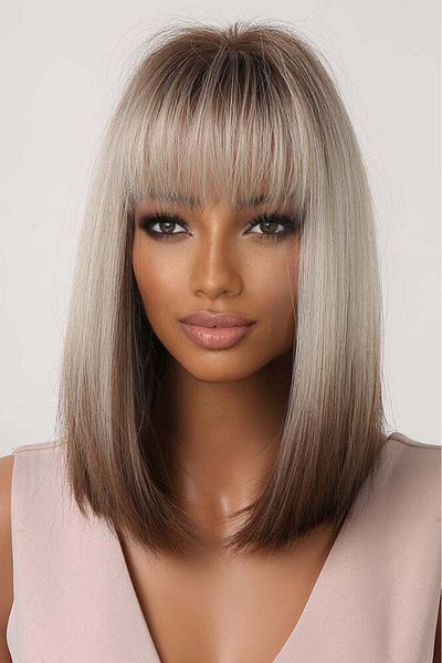 WildFashion Peruca model bob lung cu breton de culoare saten cu blond PER125-100