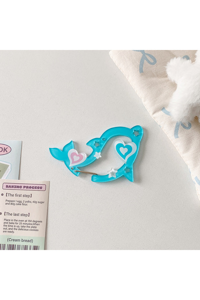 Choice6 Blue Portable Acrylic Pendant Handbook Decoration Keychain Charm Ita ...